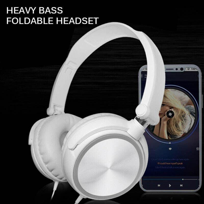 On-Ear Headphones Hi-Fi Stereo Noise-Cancelling Wired Headset Earphone