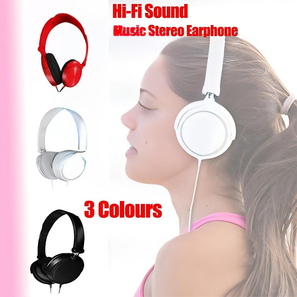 On-Ear Headphones Hi-Fi Stereo Noise-Cancelling Wired Headset Earphone