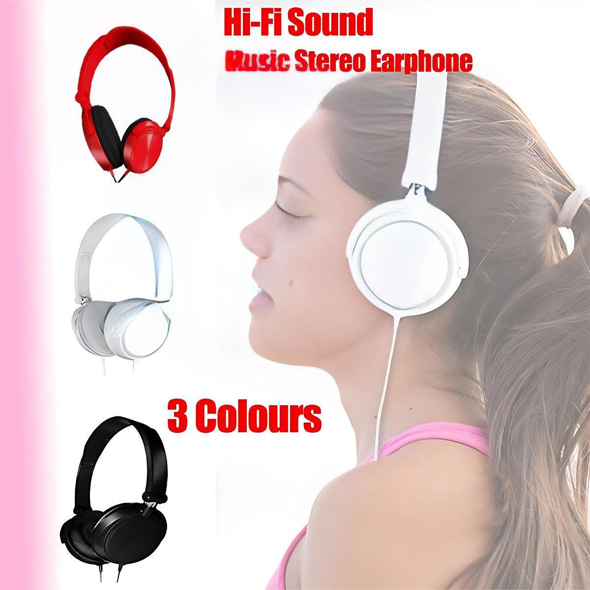 On-Ear Headphones Hi-Fi Stereo Noise-Cancelling Wired Headset Earphone
