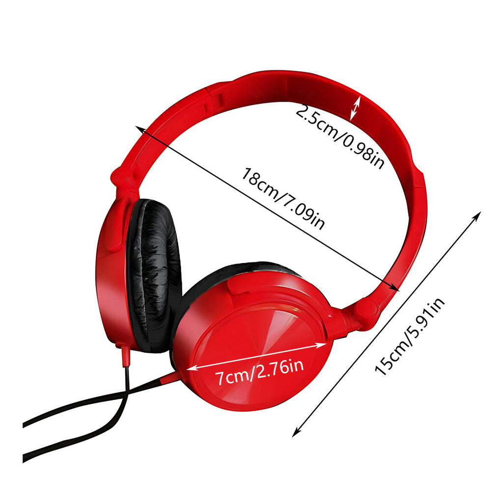 On-Ear Headphones Hi-Fi Stereo Noise-Cancelling Wired Headset Earphone