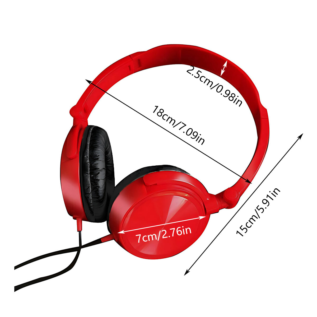 On-Ear Headphones Hi-Fi Stereo Noise-Cancelling Wired Headset Earphone
